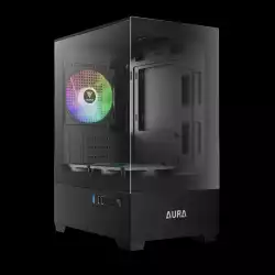 Gamdias кутия Case mATX - AURA GC9M - 3 x 120 mm A-RGB, Tempered Glass