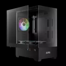 Gamdias кутия Case mATX - AURA GC9M - 3 x 120 mm A-RGB, Tempered Glass