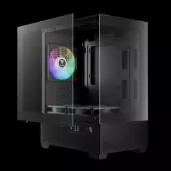 Gamdias кутия Case mATX - AURA GC9M Elite - 3 x 120 mm A-RGB, USB-C, Tempered Glass