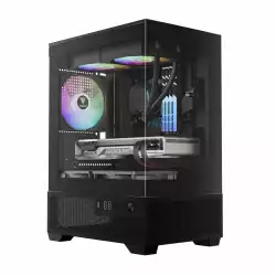 Gamdias кутия Case mATX - AURA GC9M Elite - 3 x 120 mm A-RGB, USB-C, Tempered Glass                          
