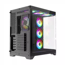 Gamemax кутия Case ATX - HYPE-A Black - 4 x 120 mm Addressable RGB fans