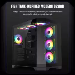 Gamemax кутия Case ATX - HYPE-A Black - 4 x 120 mm Addressable RGB fans