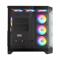 Gamemax кутия Case ATX - HYPE-A Black - 4 x 120 mm Addressable RGB fans