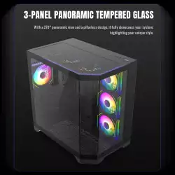Gamemax кутия Case ATX - HYPE-A Black - 4 x 120 mm Addressable RGB fans