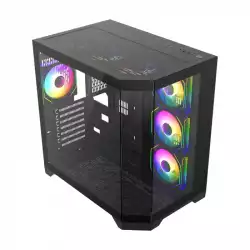 Gamemax кутия Case ATX - HYPE-A Black - 4 x 120 mm Addressable RGB fans