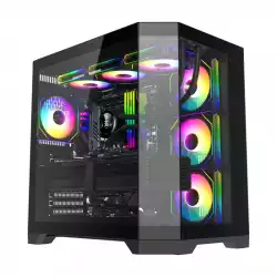 Gamemax кутия Case ATX - HYPE-A Black - 4 x 120 mm Addressable RGB fans