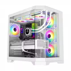 Gamemax кутия Case ATX - HYPE-A White - 4 x 120 mm Addressable RGB fans