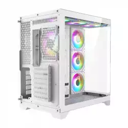 Gamemax кутия Case ATX - HYPE-A White - 4 x 120 mm Addressable RGB fans