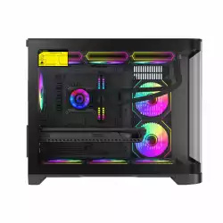 Gamemax кутия Case mATX - HYPE-M Black - 3 x 120 mm Addressable RGB fans