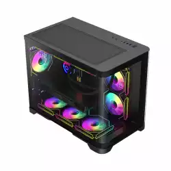Gamemax кутия Case mATX - HYPE-M Black - 3 x 120 mm Addressable RGB fans