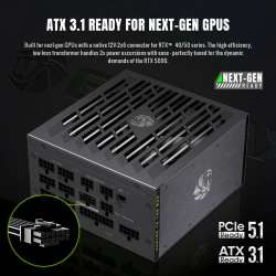 Gamemax захранване PSU ATX 3.1 1000W Platinum, Full Modular - LION CORE 1000P