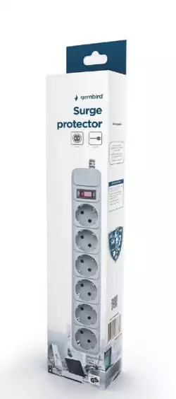 Gembird протектор Surge Protector - SPG6-B-6C - 6 x Schuko, 1.8 m, IP20