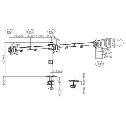 Gembird Стойка за монитор Monitor Mount - MA-D3-01 - 3 Monitor