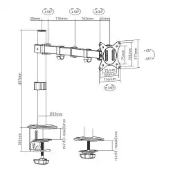Gembird Стойка за монитор Monitor Mount - MA-D1-01 - 1 Monitor
