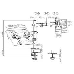 Gembird Стойка за монитор с лаптоп стойка Monitor Mount with Laptop holder - MA-DA-03