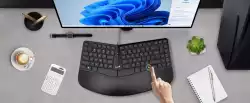 Genius клавиатура Ergonomic Keyboard Ergo KB-700 Black - Copilot, Split Wave Design, Palm Rest