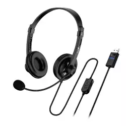 Genius слушалки с микрофон Headset HS-230U - USB, Mic, Black