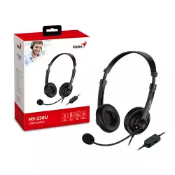 Genius слушалки с микрофон Headset HS-230U - USB, Mic, Black