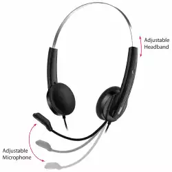 Genius слушалки с микрофон Headset HS-220U - AI, USB-C, Mic, Black