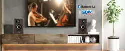 Genius тонколони Speakers 2.0 - SP-HF1812BT - 50W RMS, Bluetooth 5.3, Pine Wood