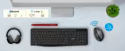 Genius вертикална безжична мишка Vertical Mouse wireless Ergo 8350S - Silent, AI, Bluetooth, 2.4G, Dark Grey