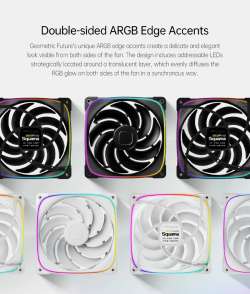 Geometric Future Комплект вентилатори Fan Pack 3-in-1 140 mm, Reversed - Squama 2503RW-14 White