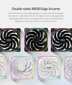 Geometric Future Комплект вентилатори Fan Pack 3-in-1 140 mm, Reversed - Squama 2503RW-14 White
