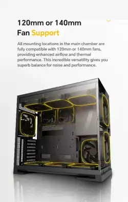 Geometric Future кутия Case EATX - Model 5 Vent Black/Yellow - 5 x 140 mm aRGB fans included