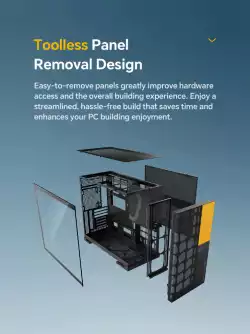 Geometric Future кутия Case EATX - Model 5 Vent Black/Yellow - 5 x 140 mm aRGB fans included