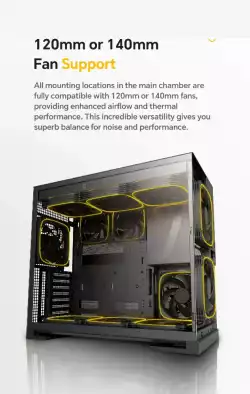 Geometric Future кутия Case EATX - Model 5 Vent Black - 5 x 140 mm aRGB fans included