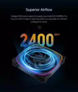 Geometric Future вентилатор Squama 2503B-14, 140mm, ARGB, Black