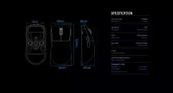 Lamzu професионална геймърска мишка INCA 8K - Wireless Gaming Mouse - Black