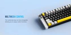 Lamzu професионална геймърска механична клавиатура Professional Gaming Mechanical Keyboard JET 75 - 8K, Magnetic Gateron Jade Switches - Black/Yellow