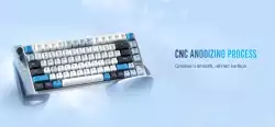 Lamzu професионална геймърска механична клавиатура Professional Gaming Mechanical Keyboard JET 75 - 8K, Magnetic Gateron Jade Switches - White/Blue