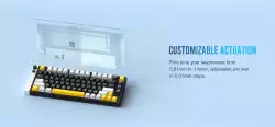 Lamzu професионална геймърска механична клавиатура Professional Gaming Mechanical Keyboard JET 75 - 8K, Magnetic Gateron Jade Switches - White/Blue