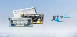 Lamzu професионална геймърска механична клавиатура Professional Gaming Mechanical Keyboard JET 75 - 8K, Magnetic Gateron Jade Switches - White/Blue