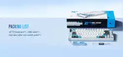 Lamzu професионална геймърска механична клавиатура Professional Gaming Mechanical Keyboard JET 75 - 8K, Magnetic Gateron Jade Switches - White/Blue