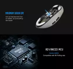 Lamzu професионална геймърска мишка MAYA X 8K - Wireless Gaming Mouse - Purple Shadow