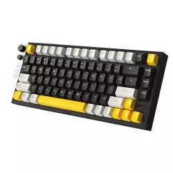 Lamzu професионална геймърска механична клавиатура Professional Gaming Mechanical Keyboard JET 75 - 8K, Magnetic Gateron Jade Switches - Black/Yellow