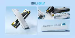 Lamzu професионална геймърска механична клавиатура Professional Gaming Mechanical Keyboard JET 75 - 8K, Magnetic Gateron Jade Switches - White/Blue