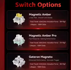 Madlions професионална геймърска механична клавиатура Professional Gaming Mechanical Keyboard MAD 60 HE Flagship V2 - 8K, Magnetic Amber Pro Switches - Black