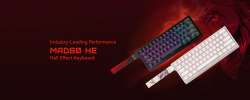 Madlions професионална геймърска механична клавиатура Professional Gaming Mechanical Keyboard MAD 60 HE Flagship V2 - 8K, Magnetic Amber Pro Switches - White                          