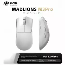 Madlions професионална геймърска мишка Wireless Gaming Mouse M3 Pro - 1K, Mad Catz Custom Sensor, White
