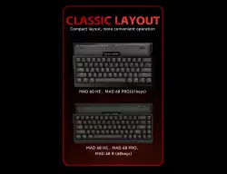 Madlions професионална геймърска механична клавиатура Professional Gaming Mechanical Keyboard MAD 68 PRO - Black, 8K, Sealed Silver Magnetic [Linear]