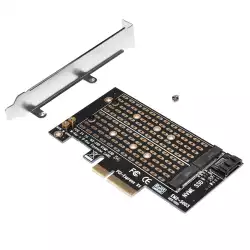Makki Адаптер M2 SSD NVMe+SATA (M-key+B-key) to PCI Express 3.0 4x adapter - MAKKI-M2-PCIE-2X