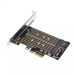 Makki Адаптер M2 SSD NVMe+SATA (M-key+B-key) to PCI Express 3.0 4x adapter - MAKKI-M2-PCIE-2X