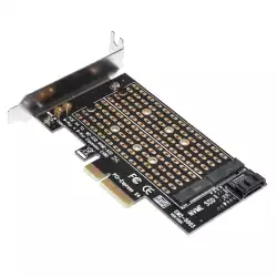 Makki Адаптер M2 SSD NVMe+SATA (M-key+B-key) to PCI Express 3.0 4x adapter - MAKKI-M2-PCIE-2X