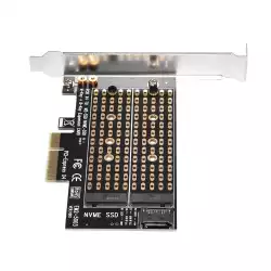 Makki Адаптер M2 SSD NVMe+SATA (M-key+B-key) to PCI Express 3.0 4x adapter - MAKKI-M2-PCIE-2X