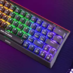 Marvo безжична механична геймърска клавиатура Wireless Gaming Mechanical keyboard Hecate 61WR Black - KG962W-R - Bluetooth 5.0, 63 keys