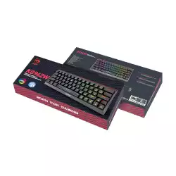 Marvo безжична механична геймърска клавиатура Wireless Gaming Mechanical keyboard Hecate 61WR Black - KG962W-R - Bluetooth 5.0, 63 keys